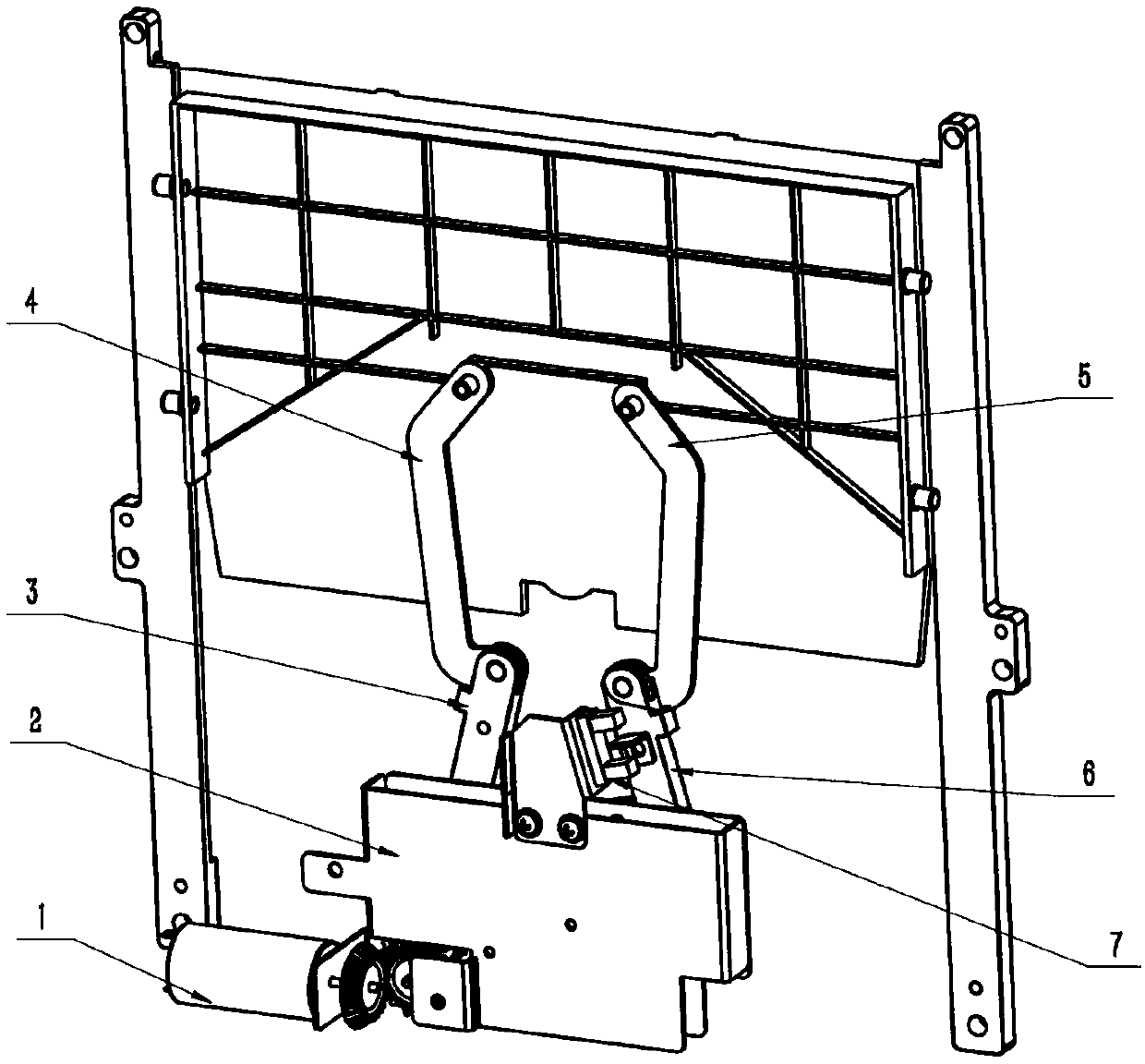 Gate mechanism with self-locking function for self-service financial service equipment