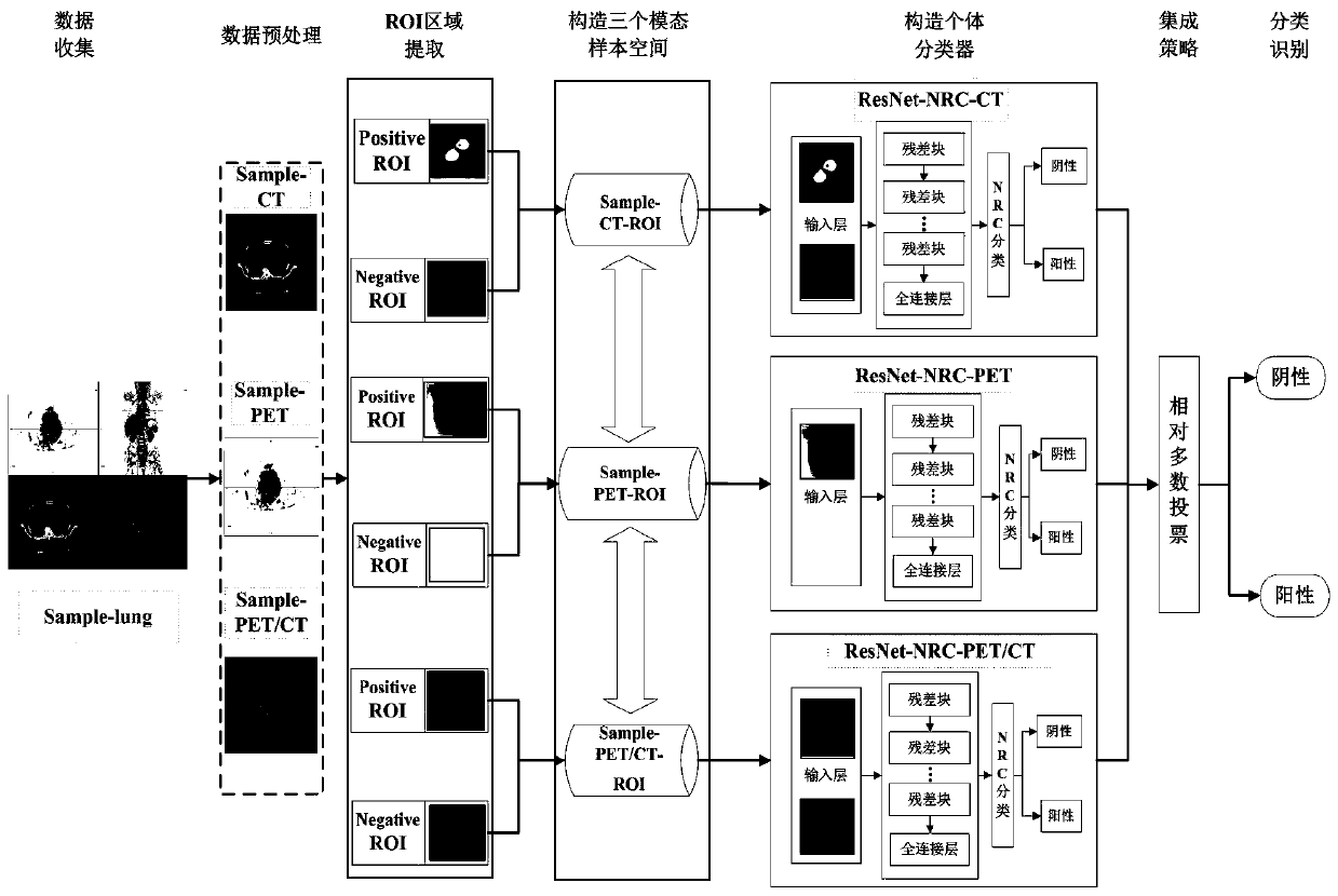 Integrated ResNet-NRC method for dividing sample space based on lung tumor image