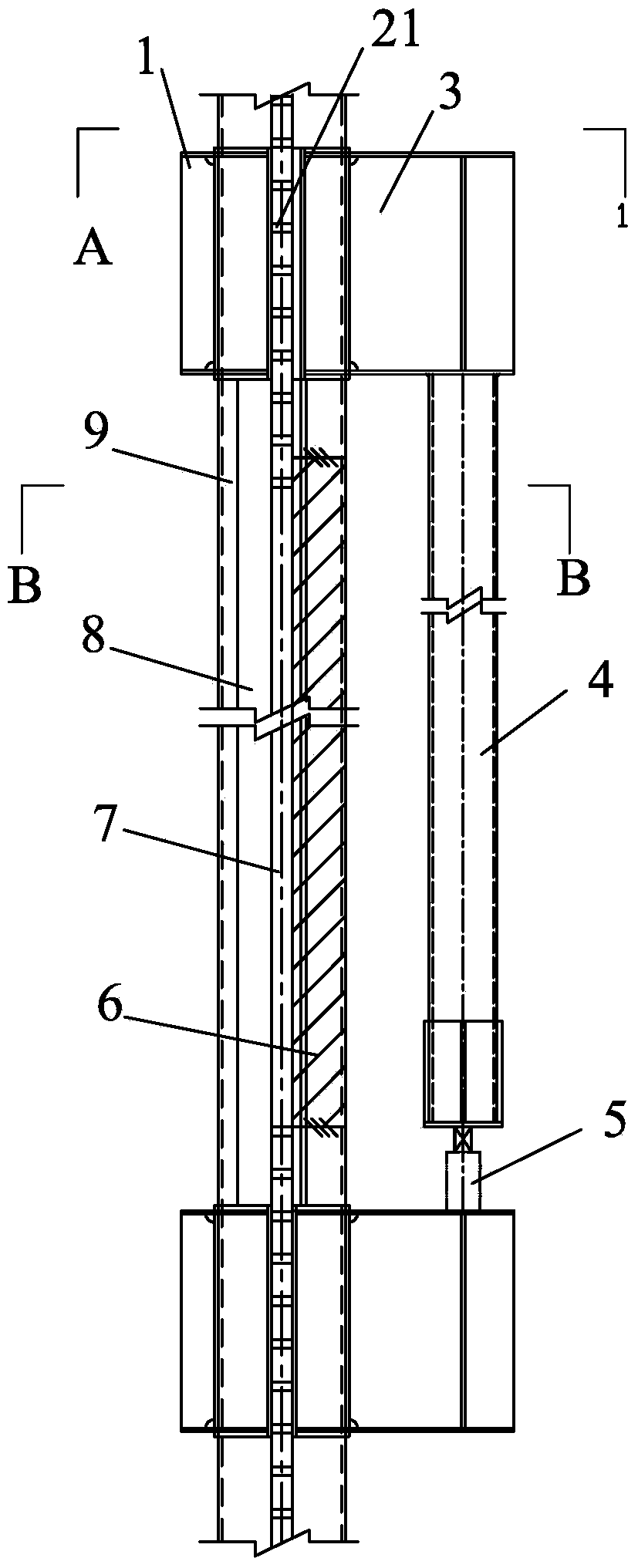 Replacing device of self-elevating type platform truss spud leg semicircular plate and replacing method thereof