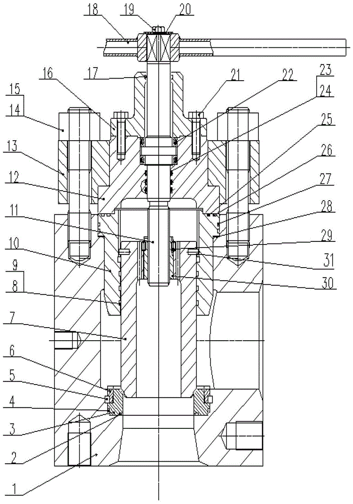 A two-body balance valve with a valve body and a valve seat