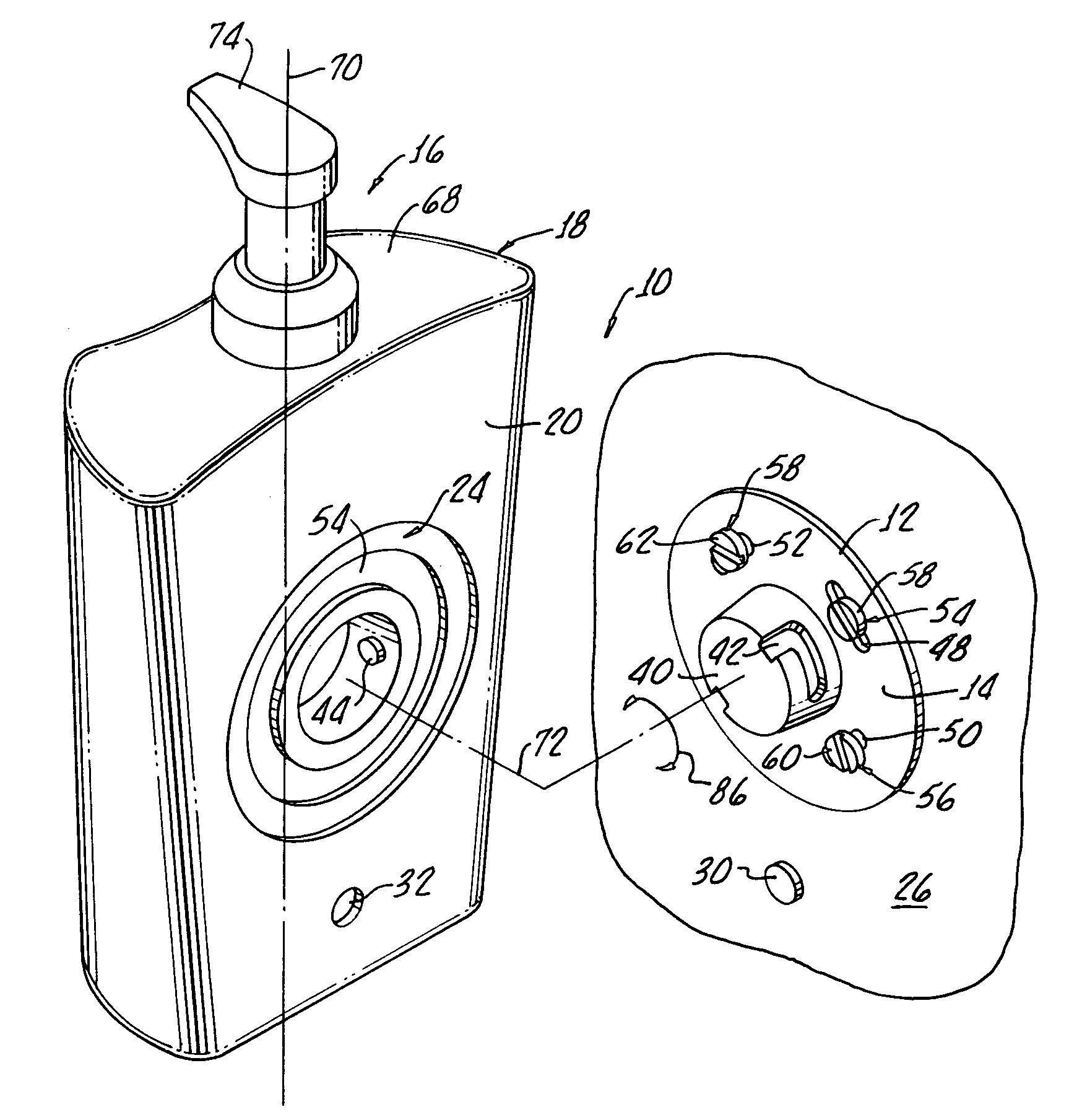 Secure surface mounted dispensing system