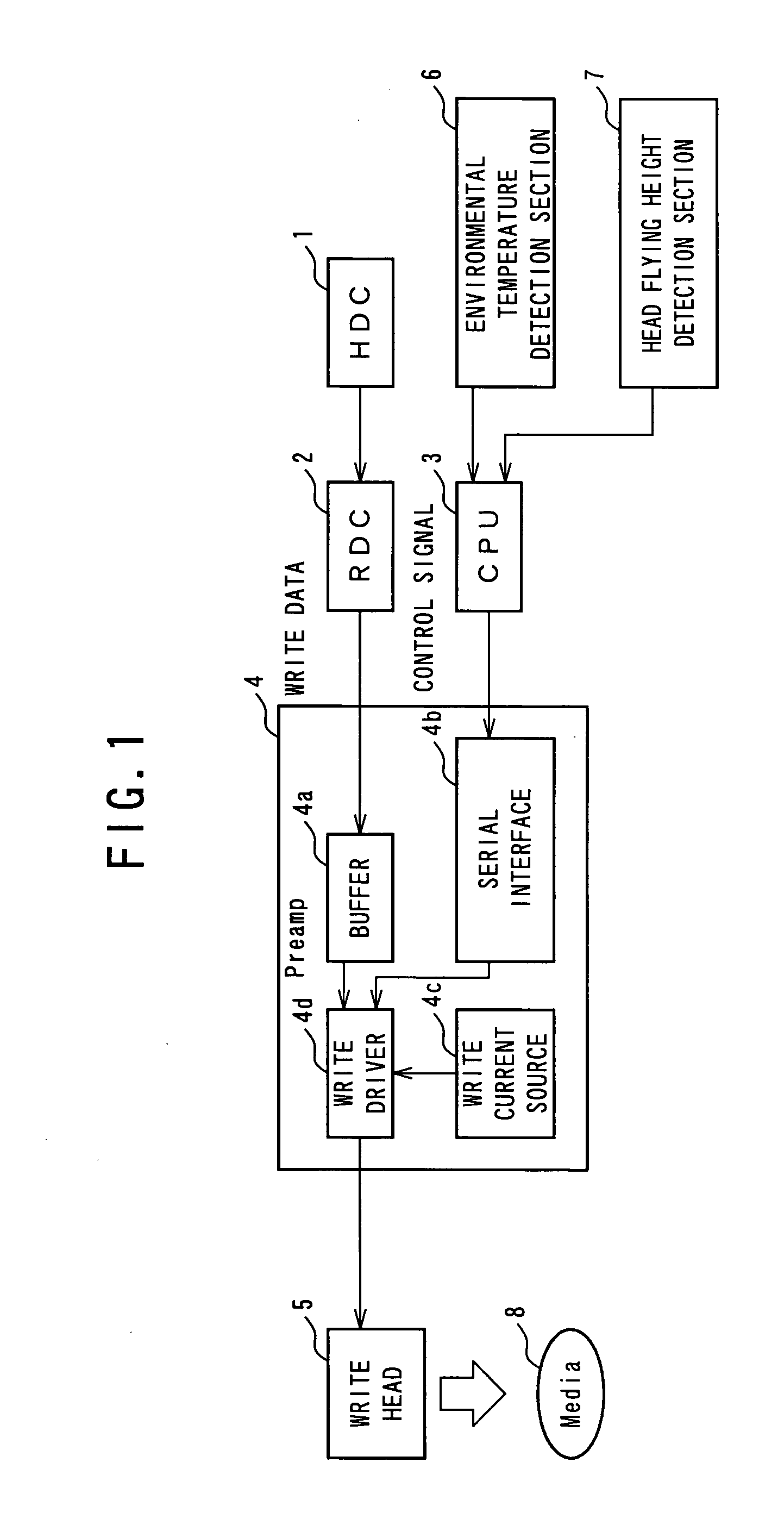 Magnetic disk drive and write current control method therein