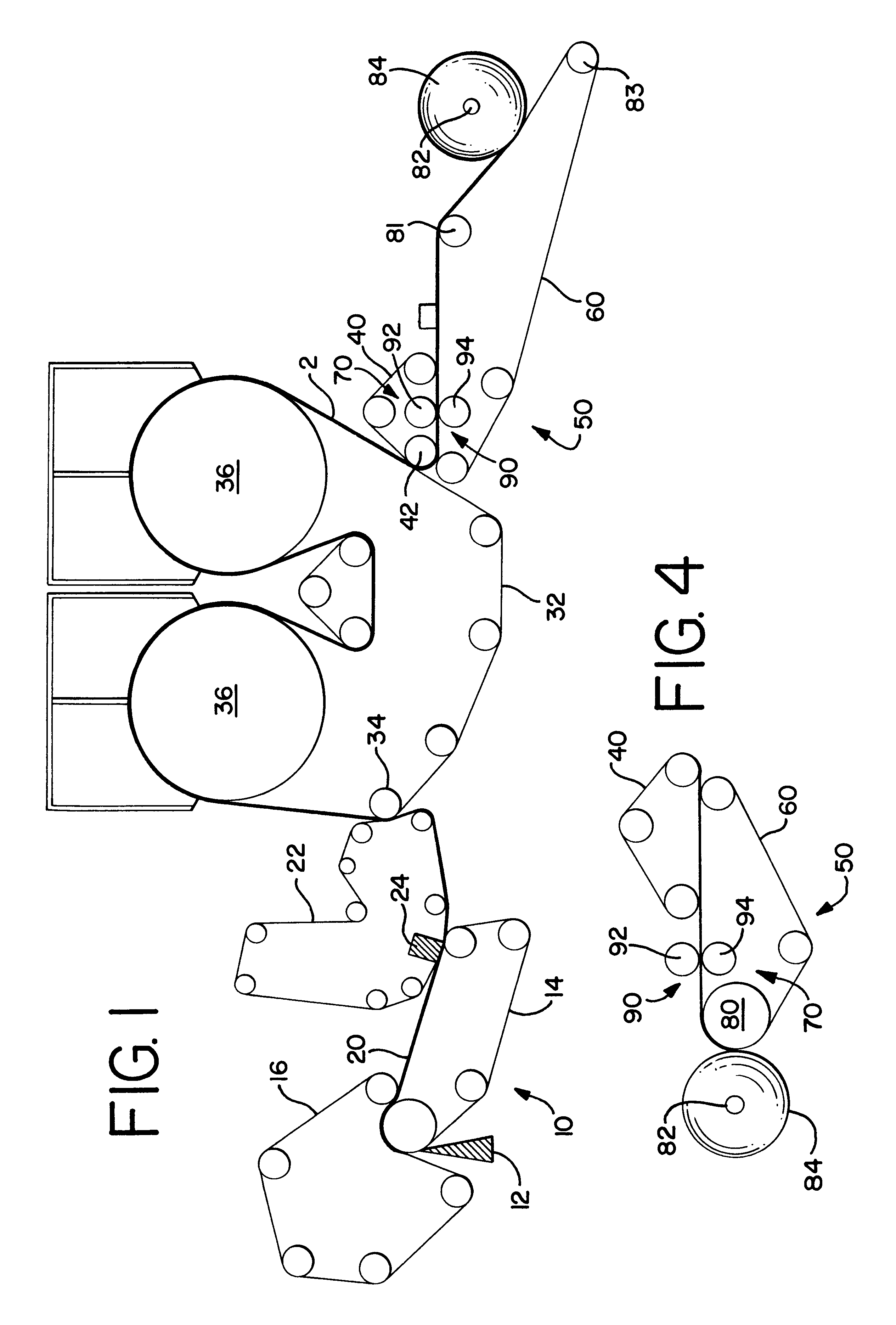 Method of calendering a sheet material web carried by a fabric
