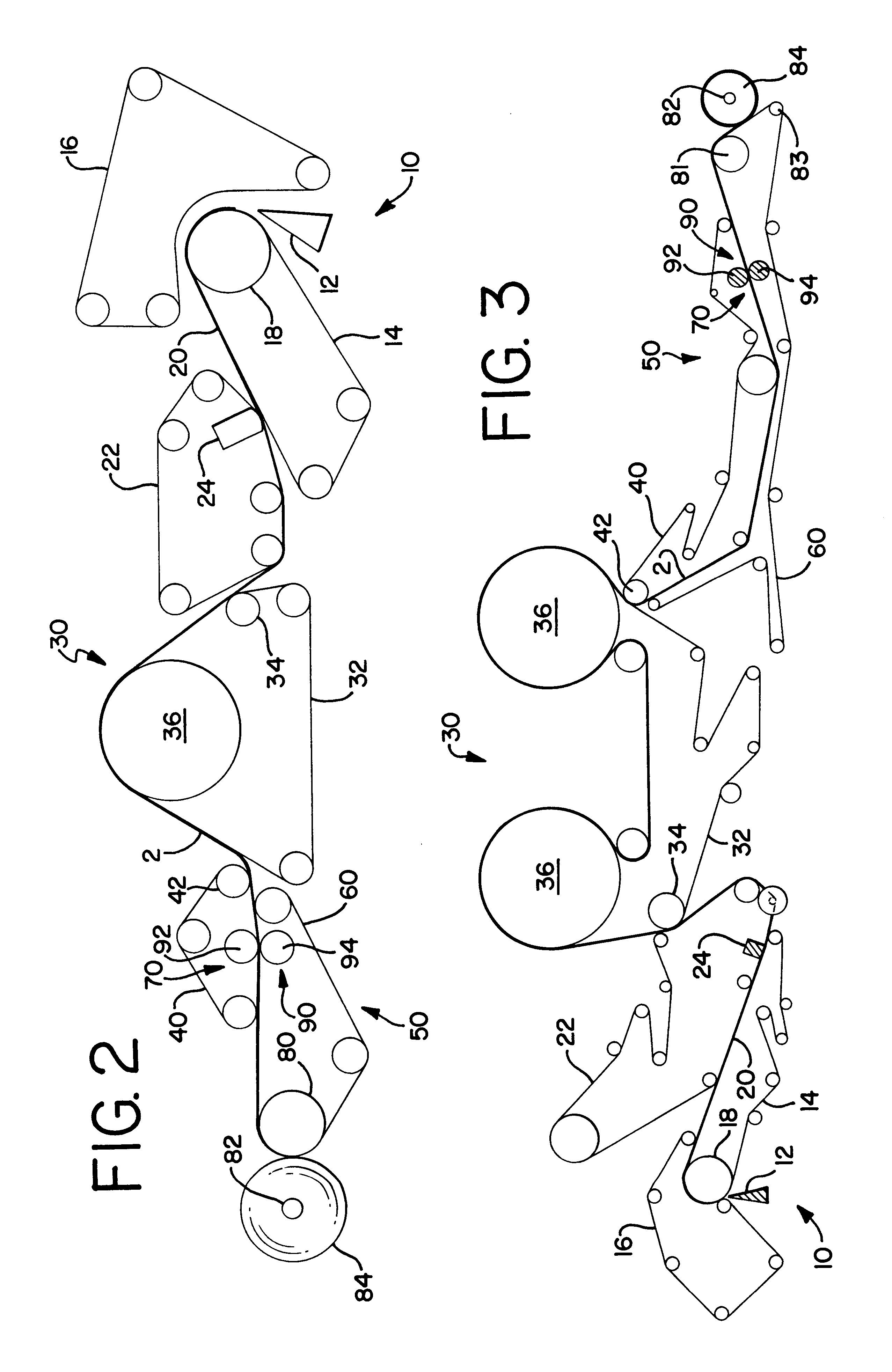 Method of calendering a sheet material web carried by a fabric