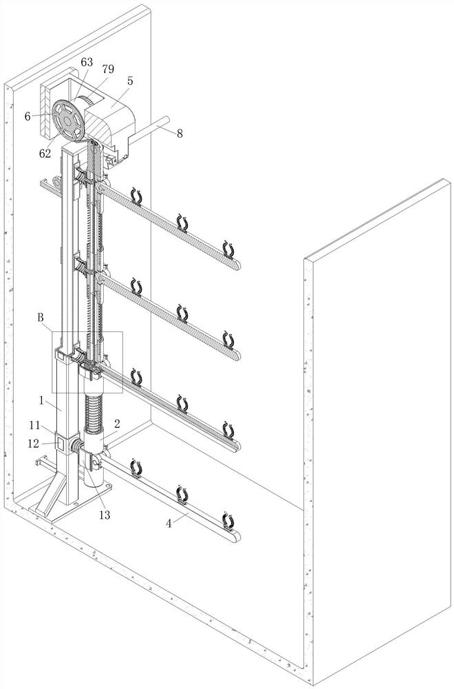 Shrinkage turnover type intelligent cable trench support