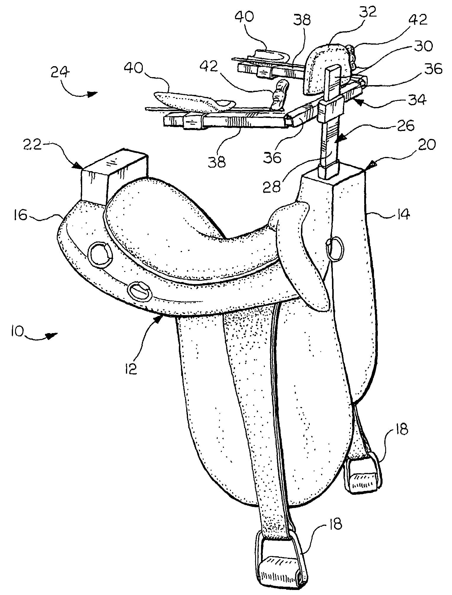 Adaptive saddle with support assembly