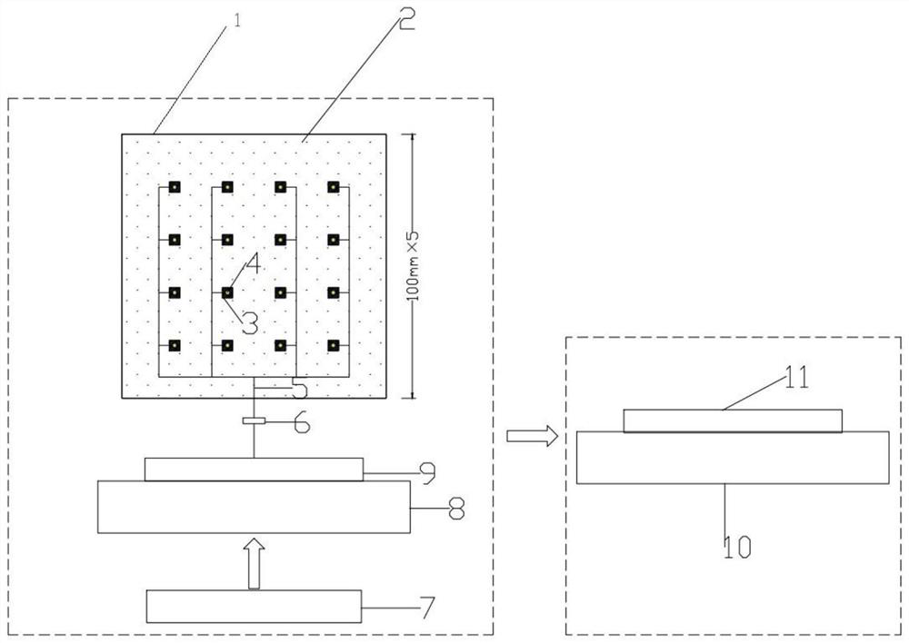 Roadbed and pavement hidden defect detection method and device based on electric sensing skin