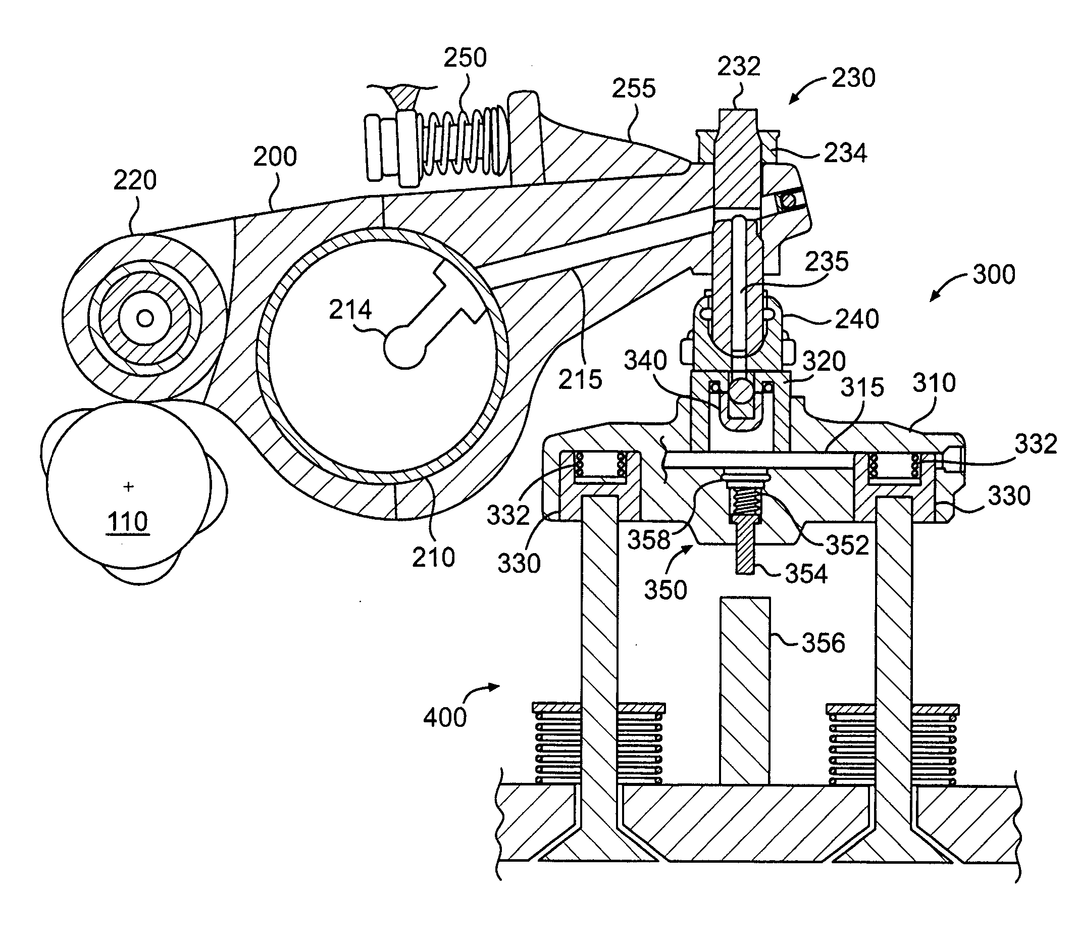 Valve bridge with integrated lost motion system