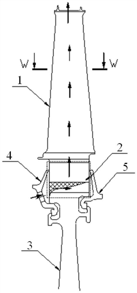 A low-pressure turbine air-cooled blade