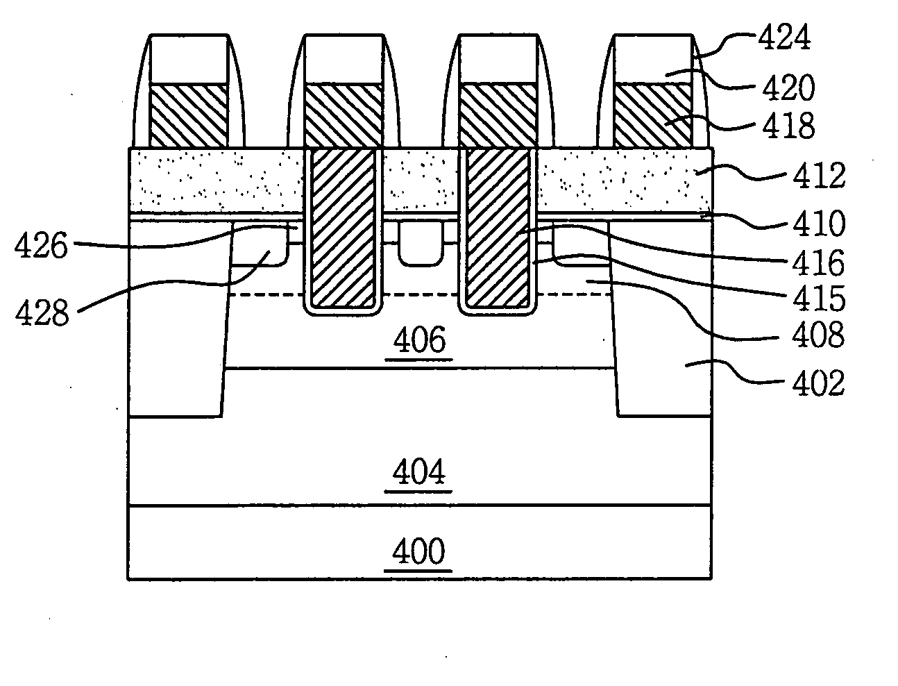 Recessed gate transistor structure and method of forming the same