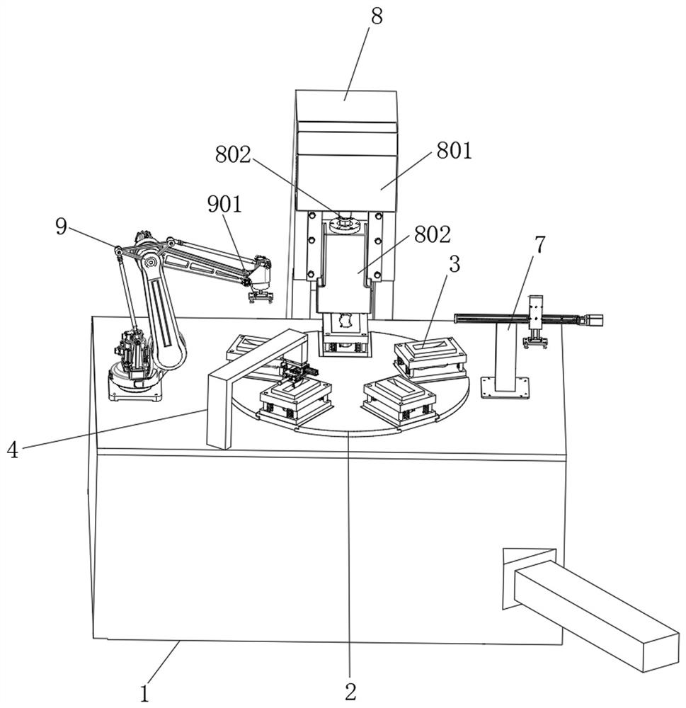 Scooter brake pad one-time forming device and production process thereof