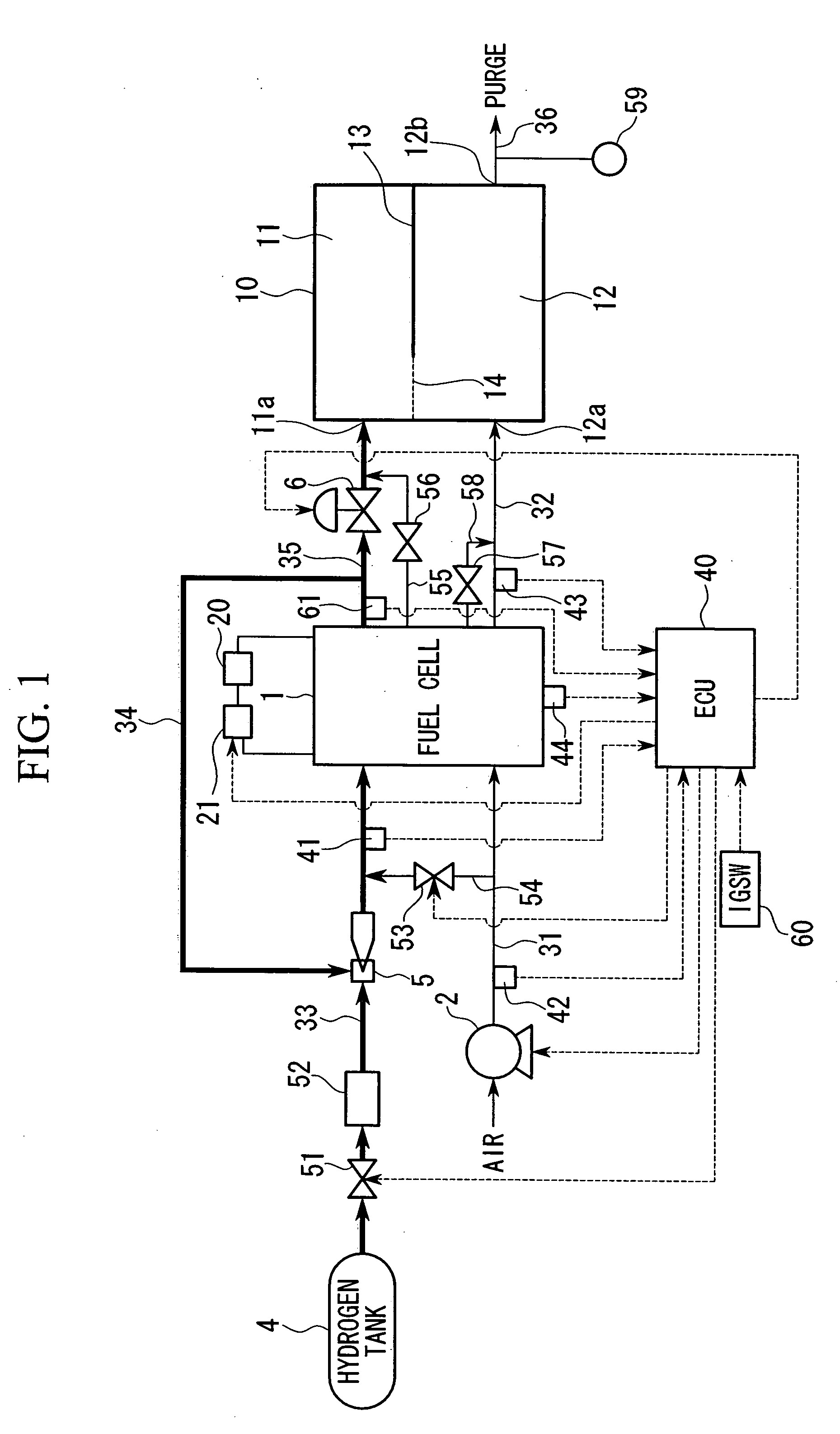 Stop method for fuel cell system and fuel cell system
