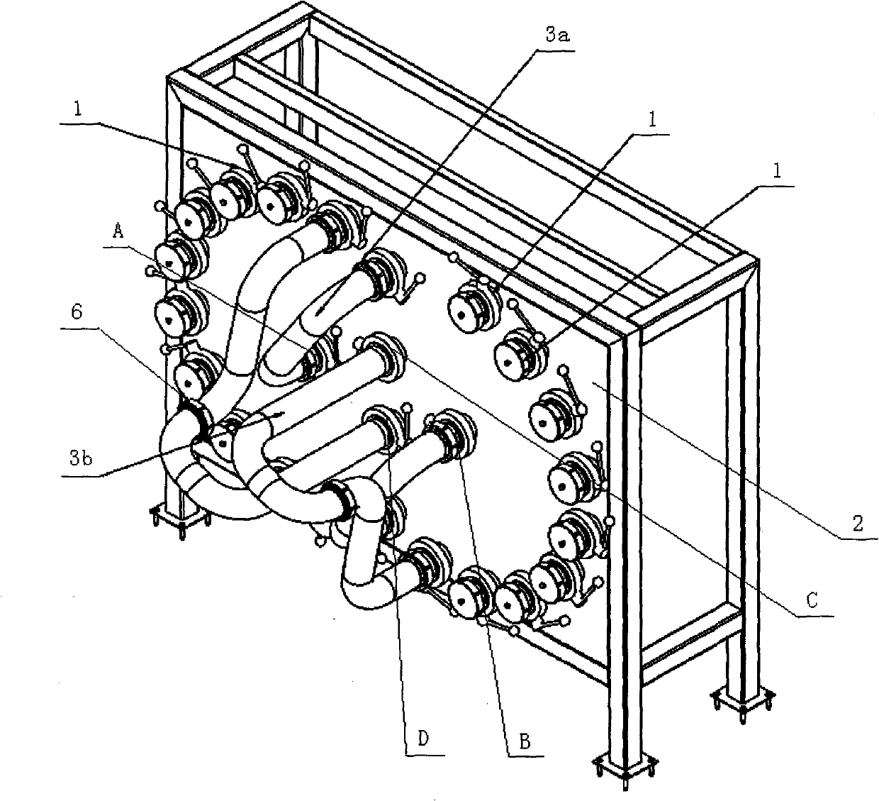 Sterile waterline system cleaning in place (CIP) pipeline converter plate