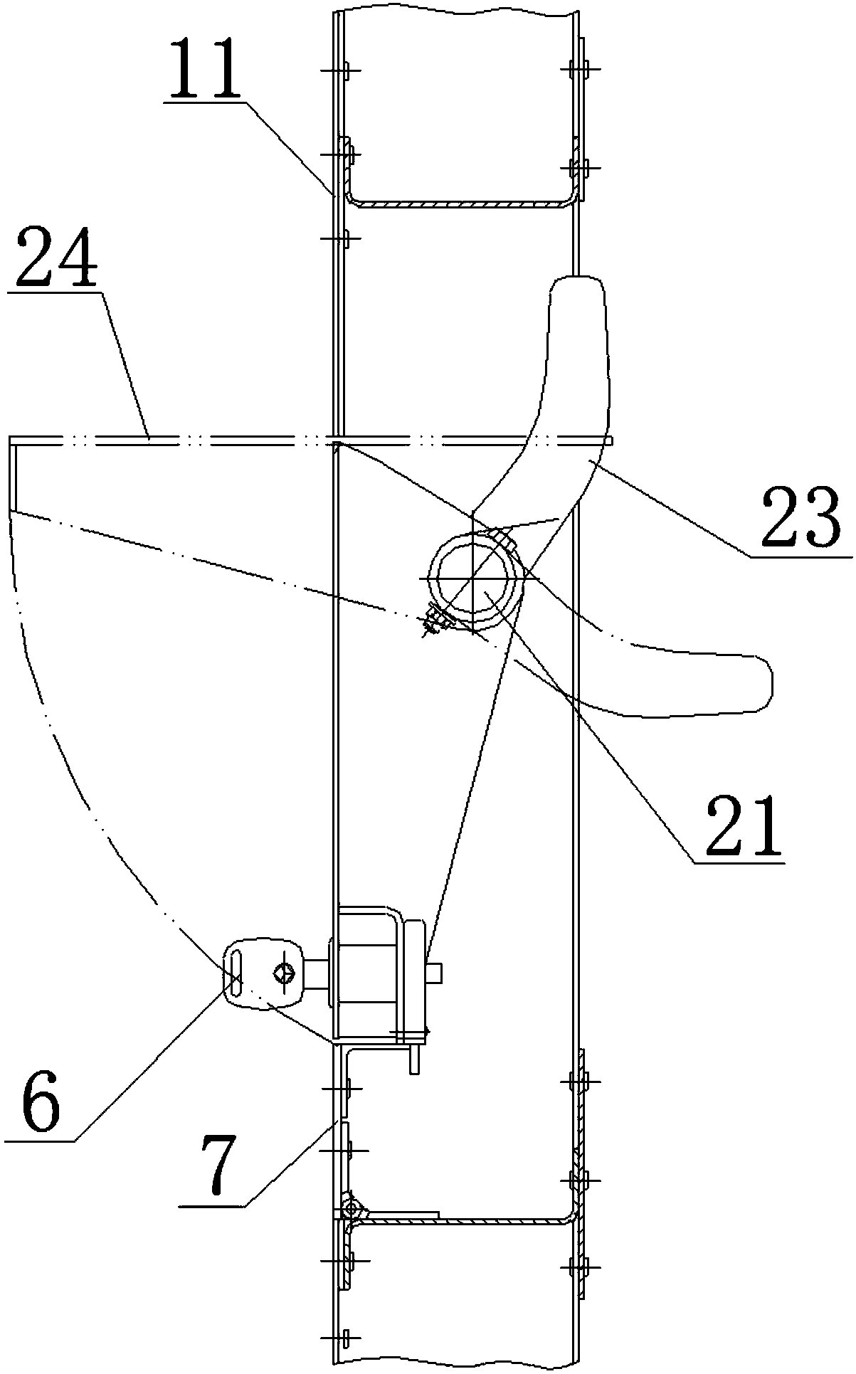 Airplane radome in-and-out hatch door