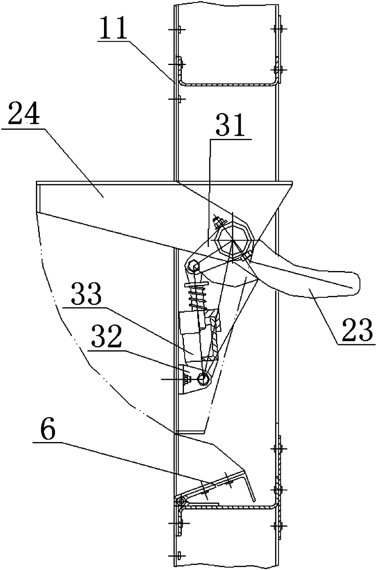 Airplane radome in-and-out hatch door