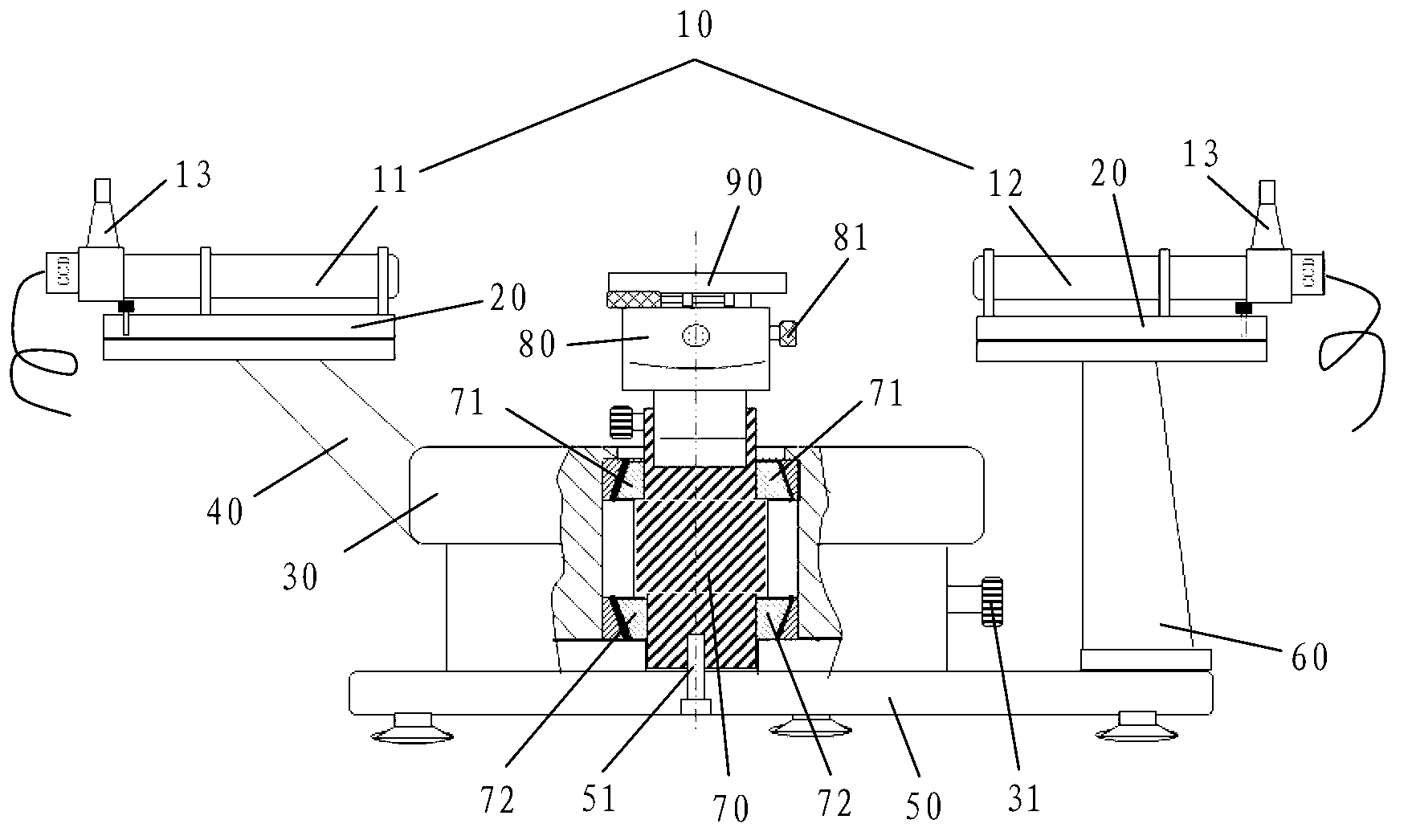 Device and method for double-barrelled angle measurement
