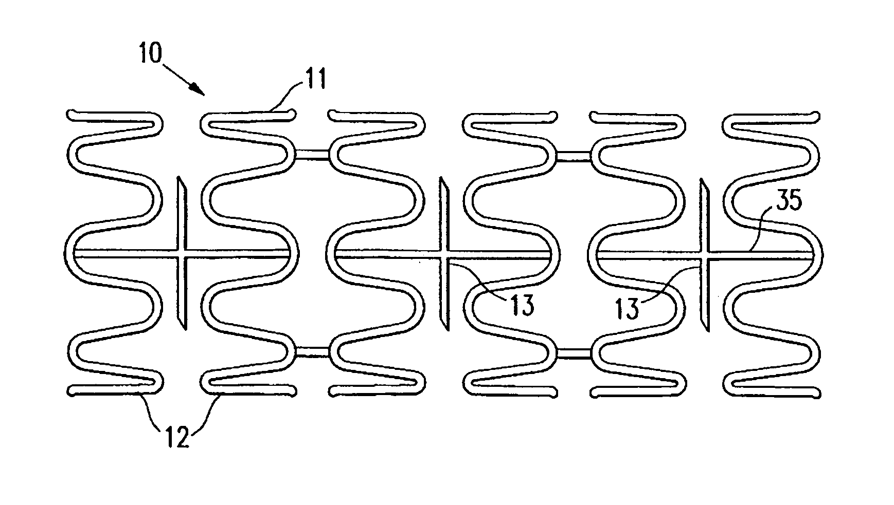 Stent with cover connectors