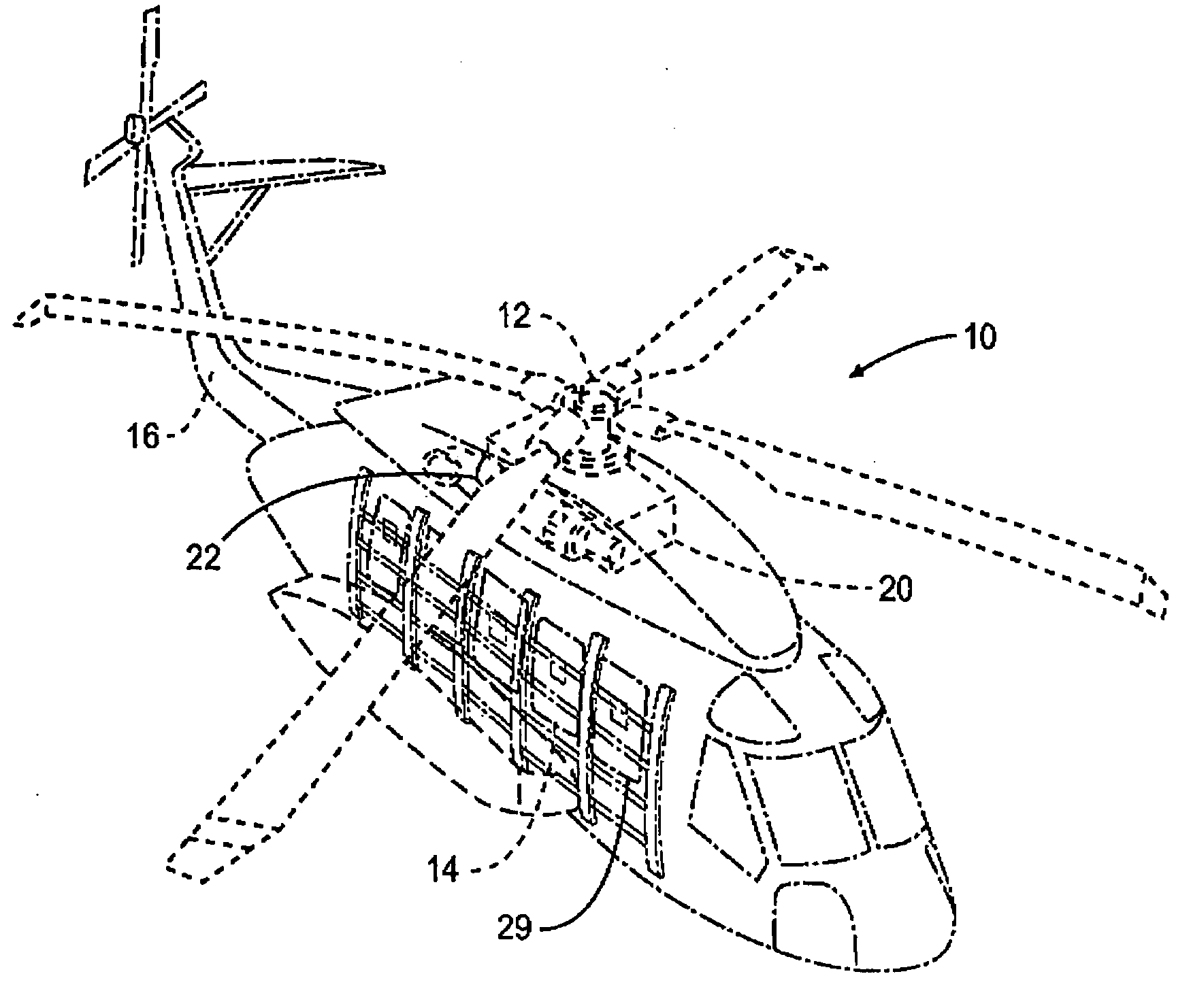 Acoustic absorption system for an aircraft airframe