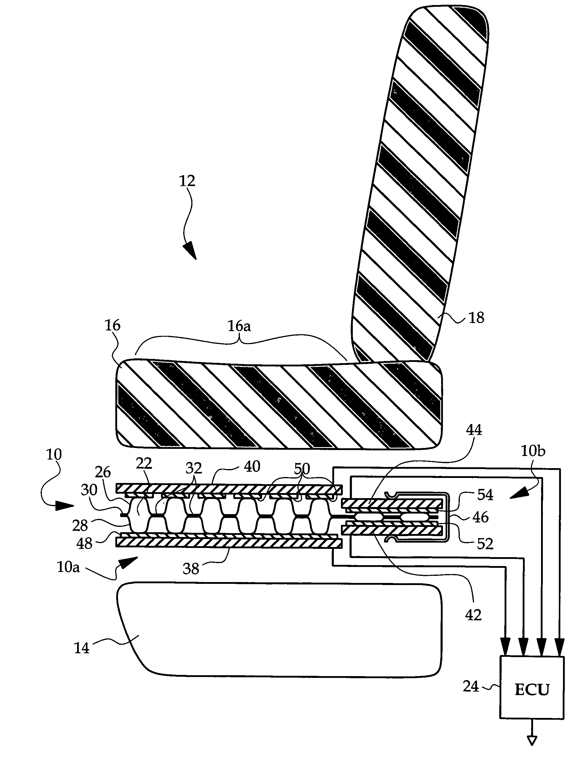 Capacitive occupant sensor for a vehicle seat