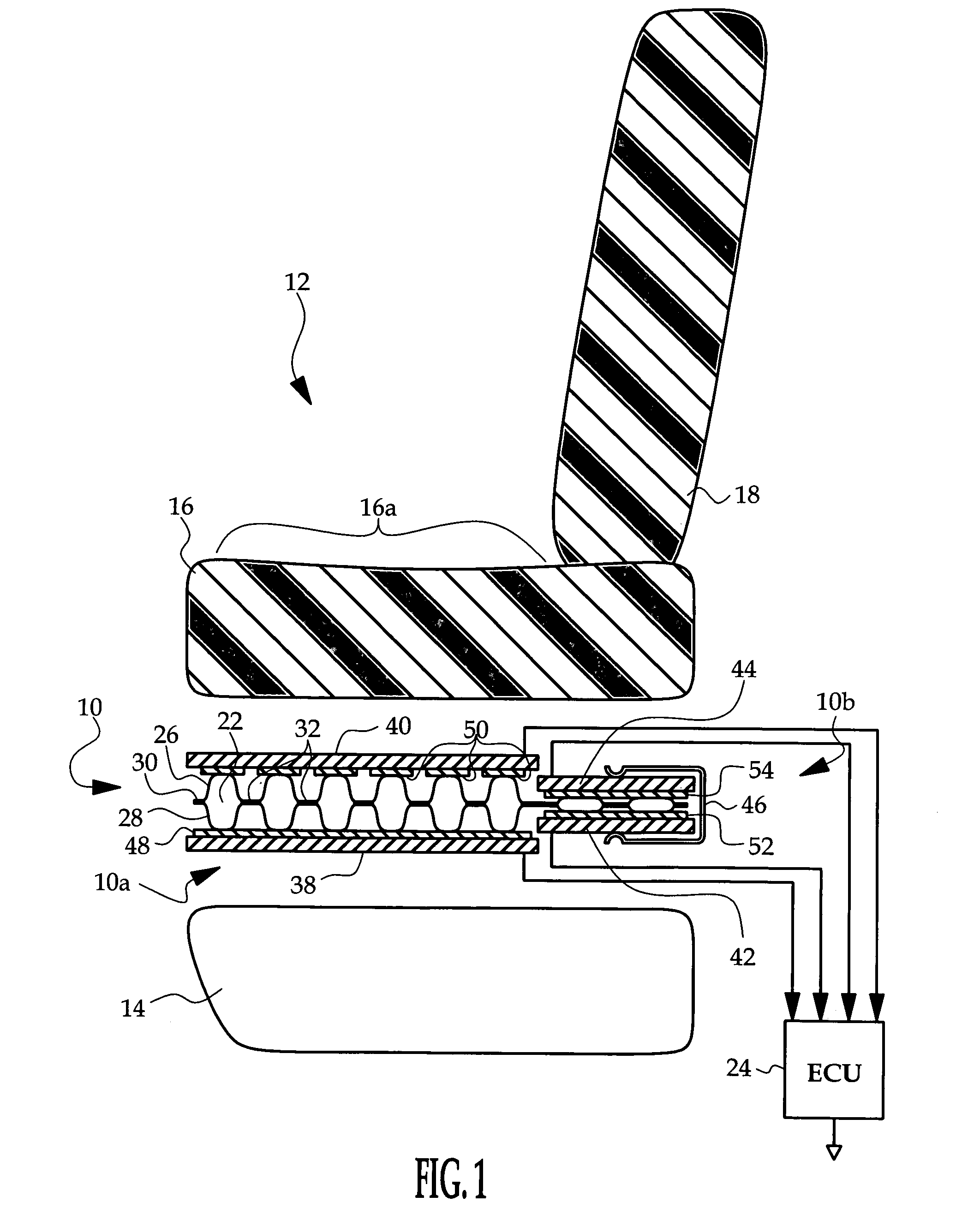 Capacitive occupant sensor for a vehicle seat
