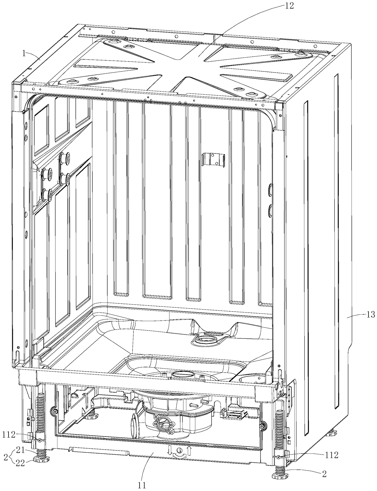 Height adjustment and positioning structure of household appliances