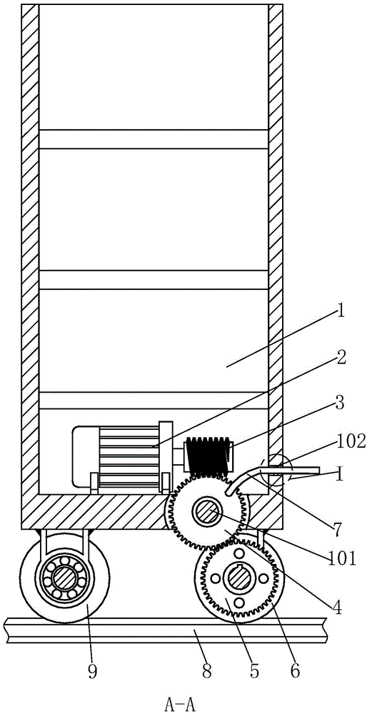 Self-driven tool box running on rail