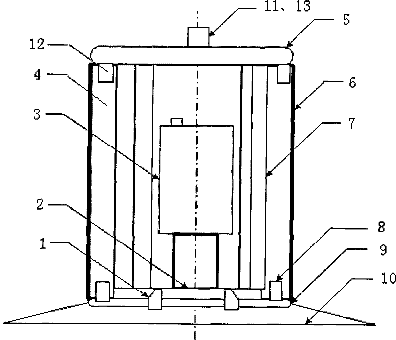 Continuous casting two cold closed chamber casting blank surface temperature field measuring device