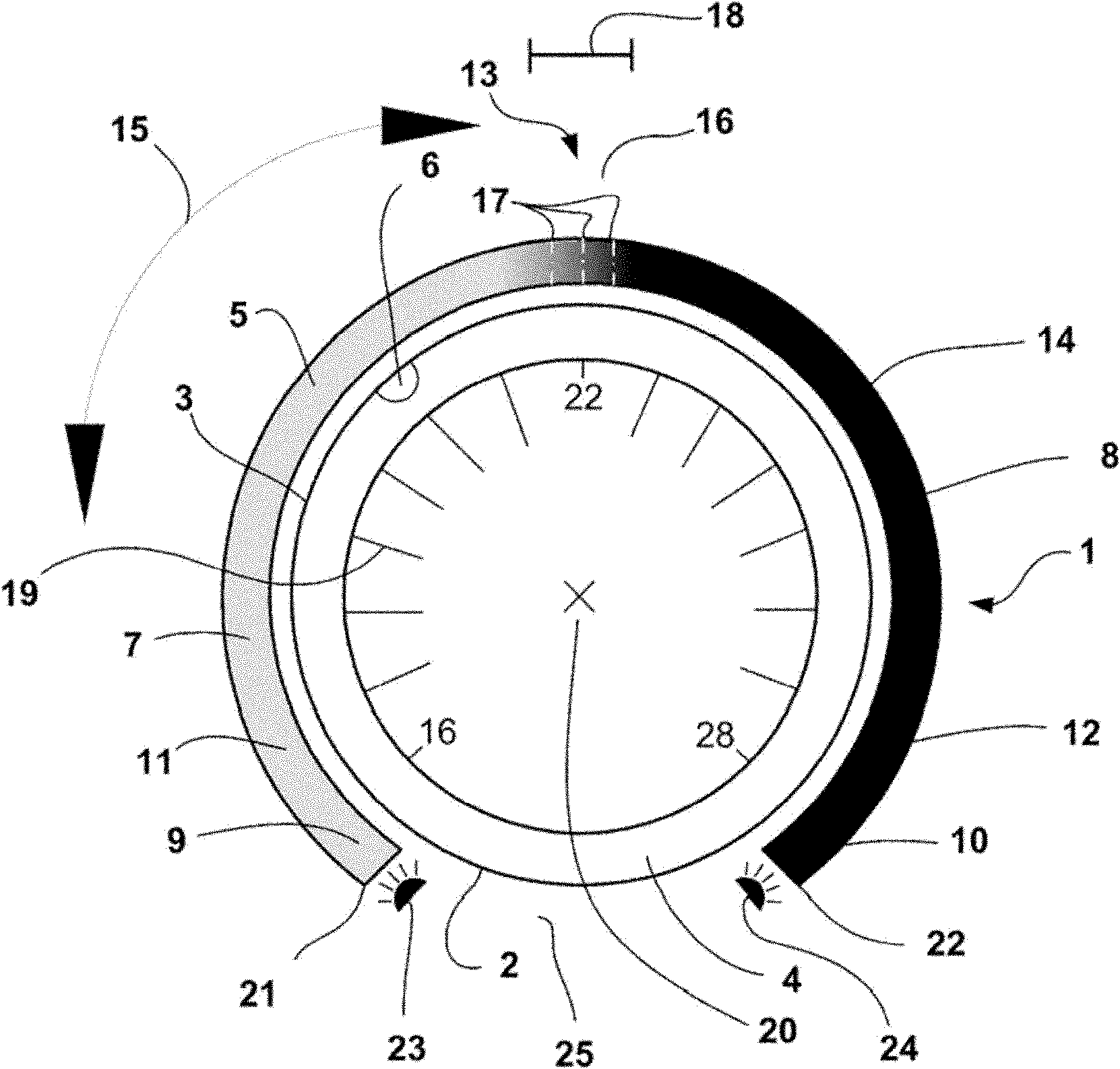 Illuminating device for an adjusting mechanism in a vehicle