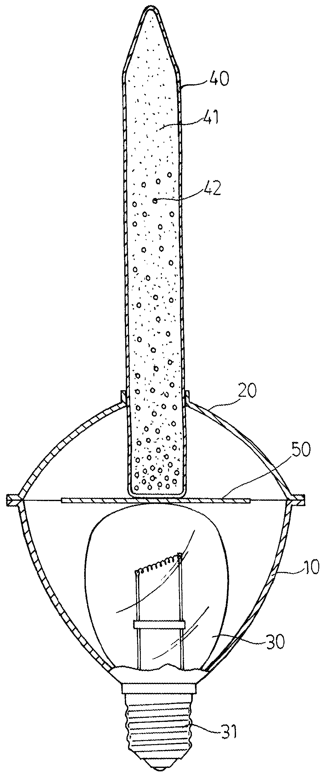 Bubble lamp structure for qusai air bubble flow