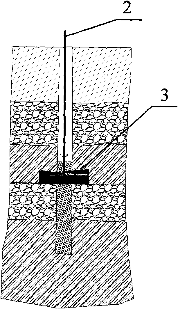 Method for calking exploratory hole by intermittent high-pressure rotary jet grouting