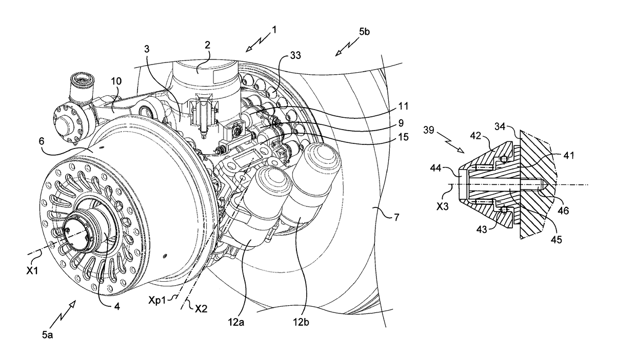 Aircraft landing gear equipped with wheel driving means