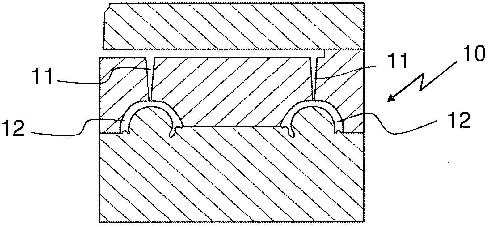 Plastic housing of radial flow compressor