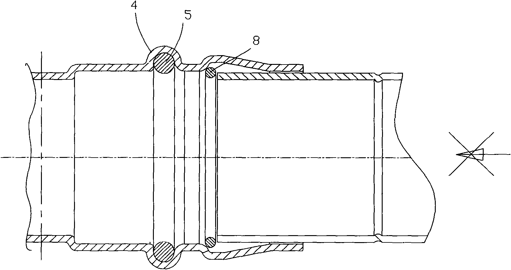 Directly-pushing connecting pipe joint