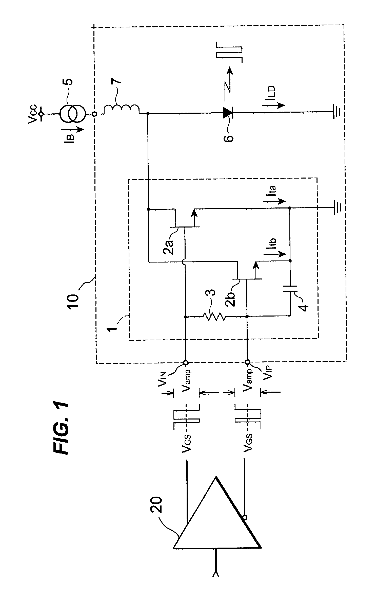 Laser diode driver driven in shunt mode by signals complementary to each other