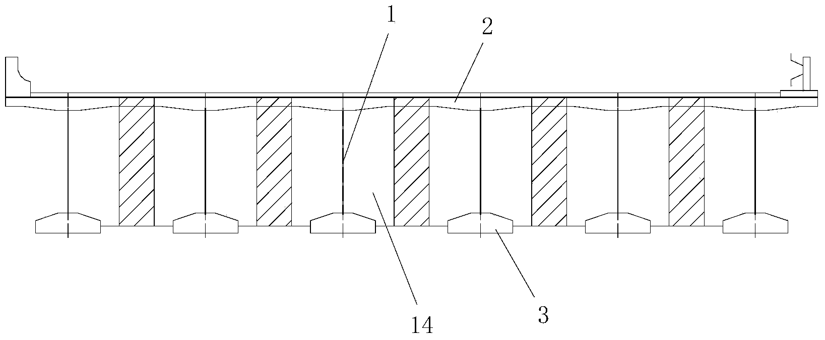 Corrugated steel web combination ribbed beam and construction process thereof