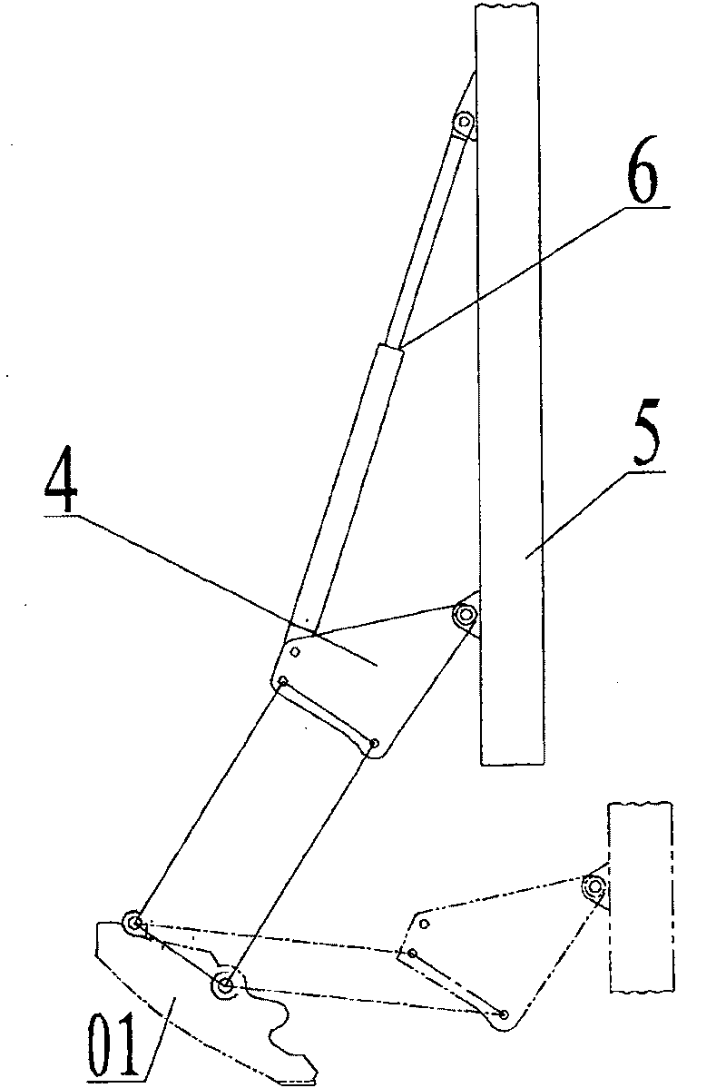 Gin pole turnover mechanism