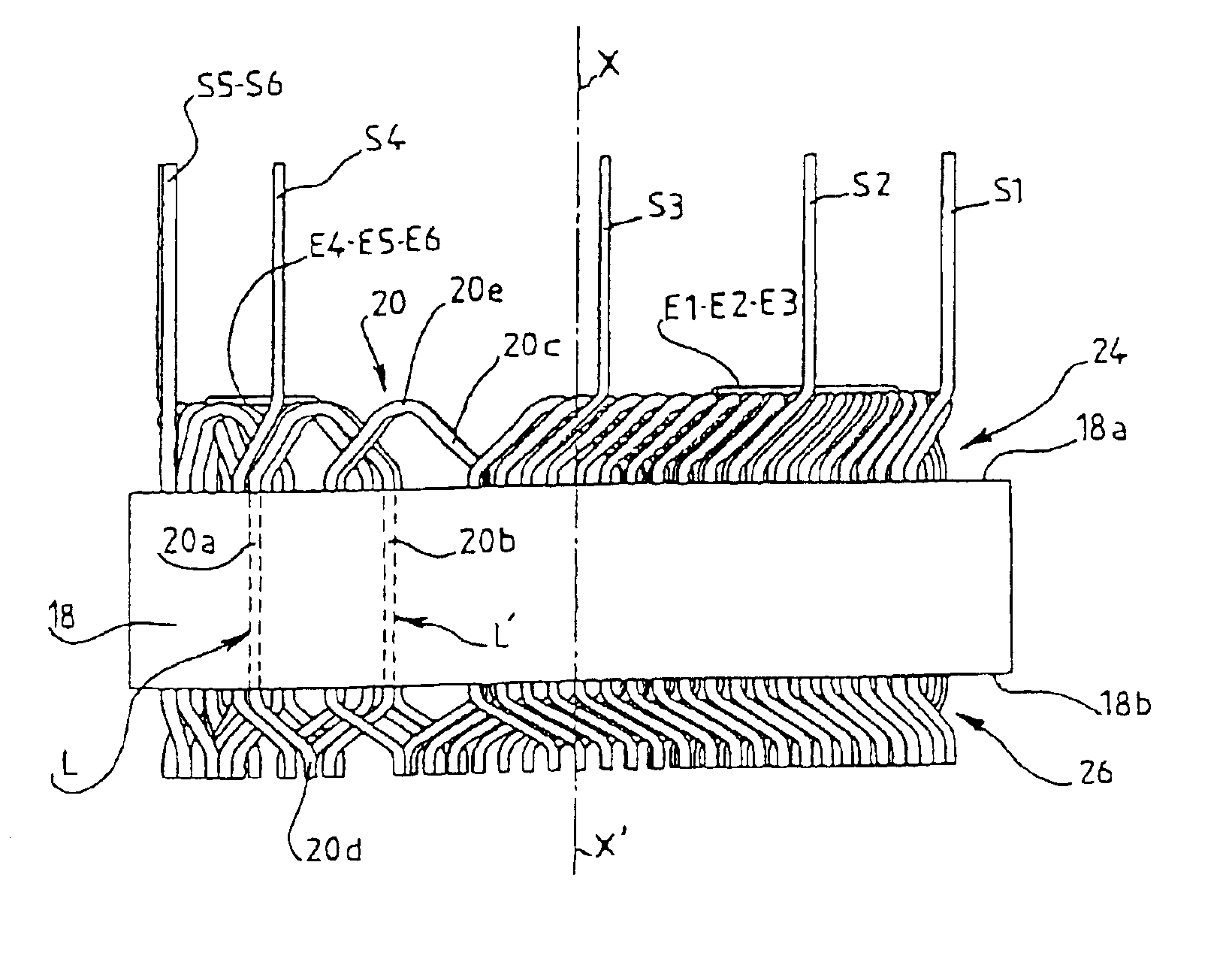 Several phase for a stator of an alternator for a motor vehicle