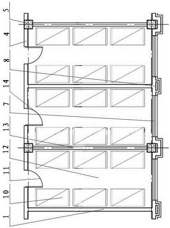 Building structure capable of carrying out function replacement and construction method