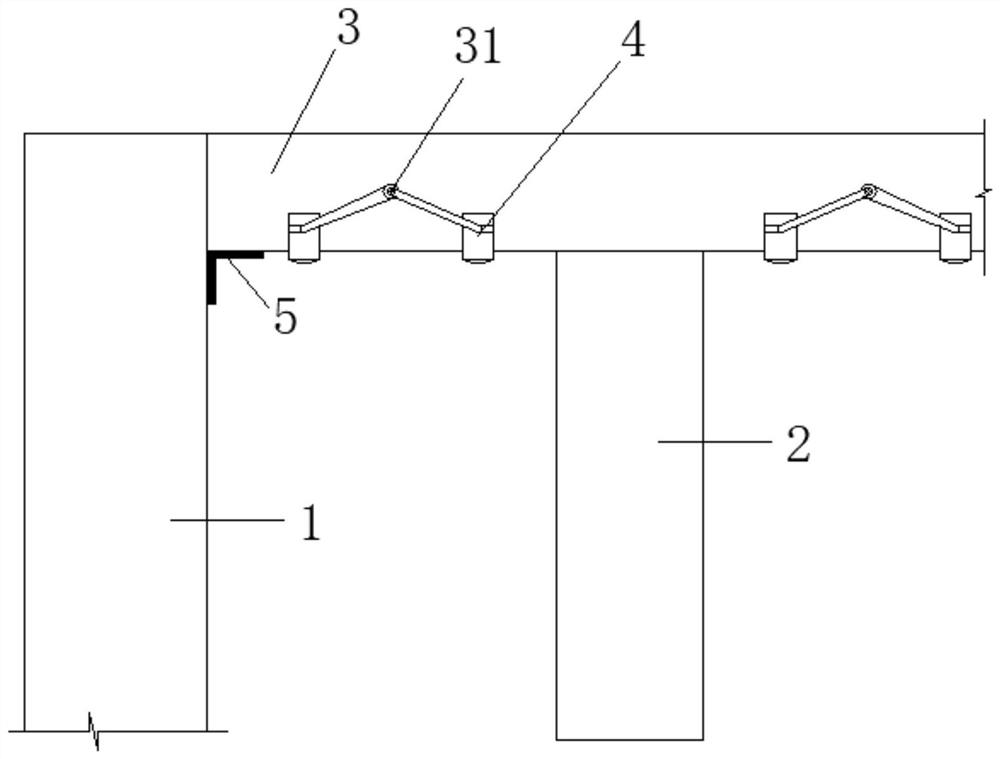 Structure and construction method of small-space floor support plate under roof reverse process construction