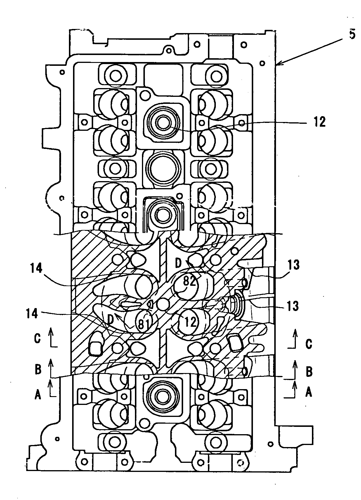 Cylinder head structure of engine