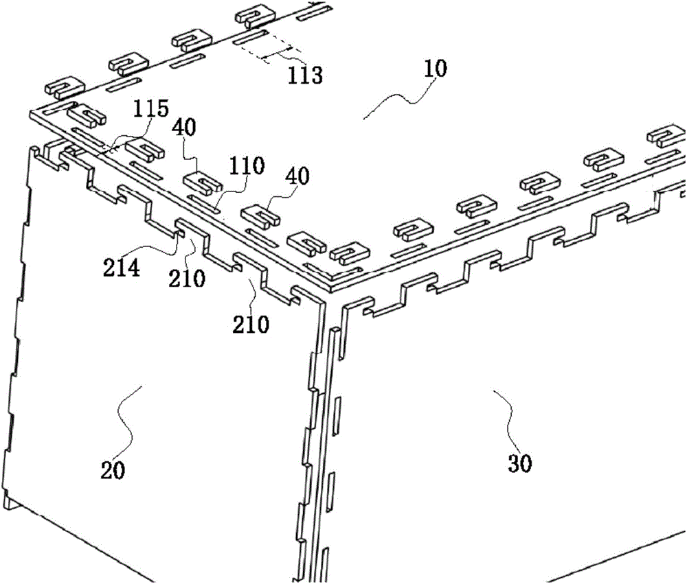 Splicing structure, splicing method and splicing box body