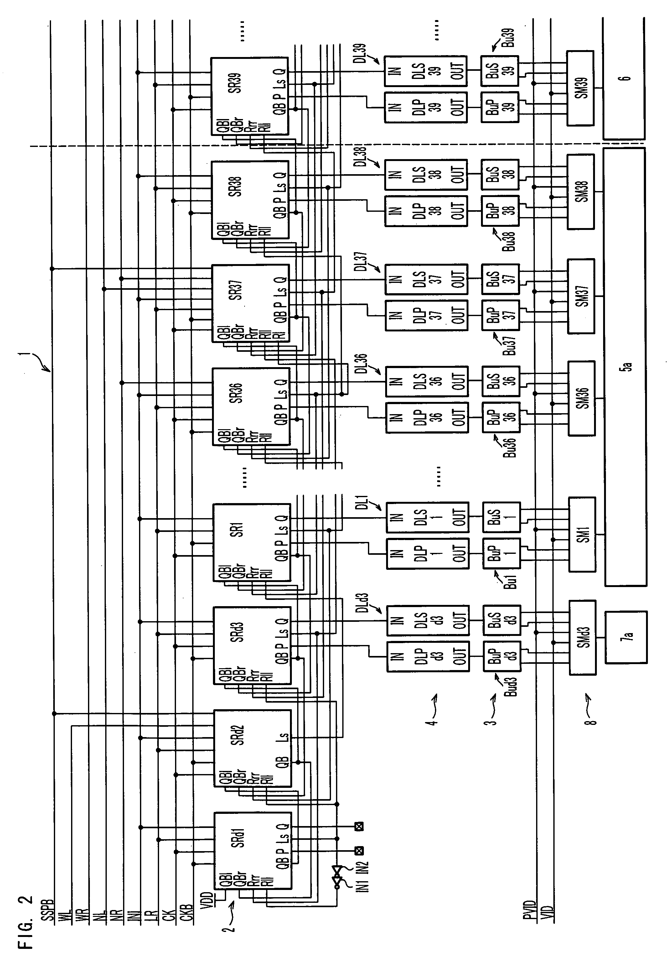 Shift register, circuit driving display device, and display device