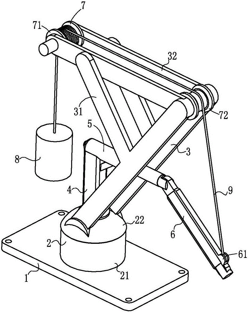 Pulley type stacking mechanical arm