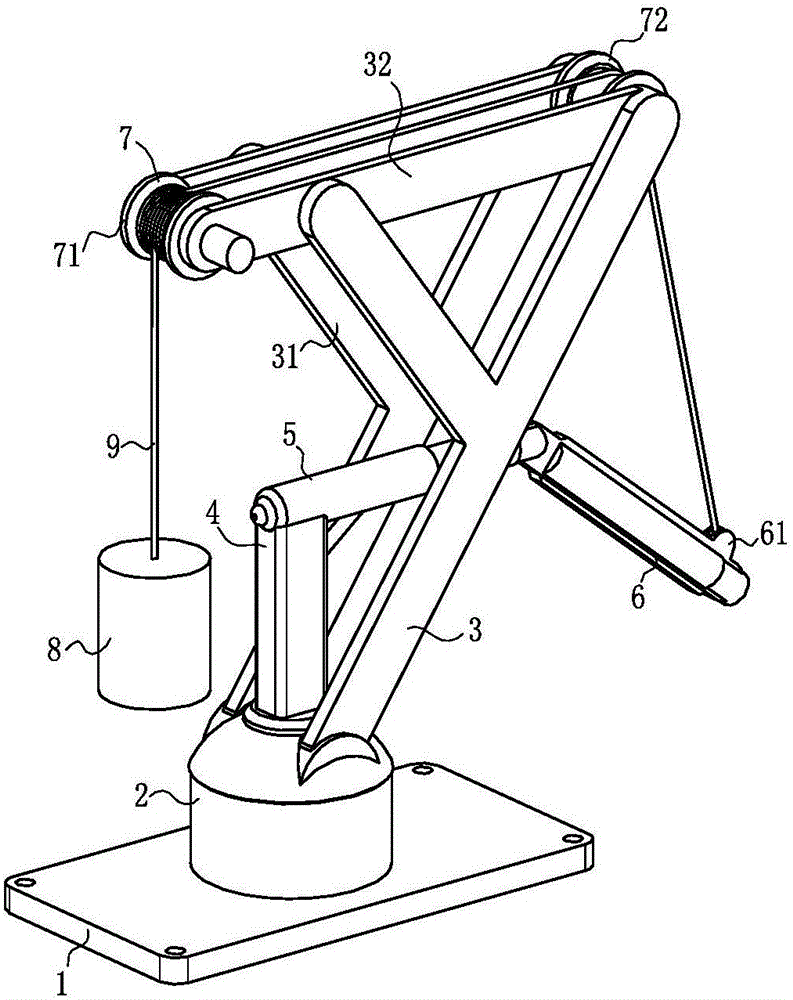 Pulley type stacking mechanical arm