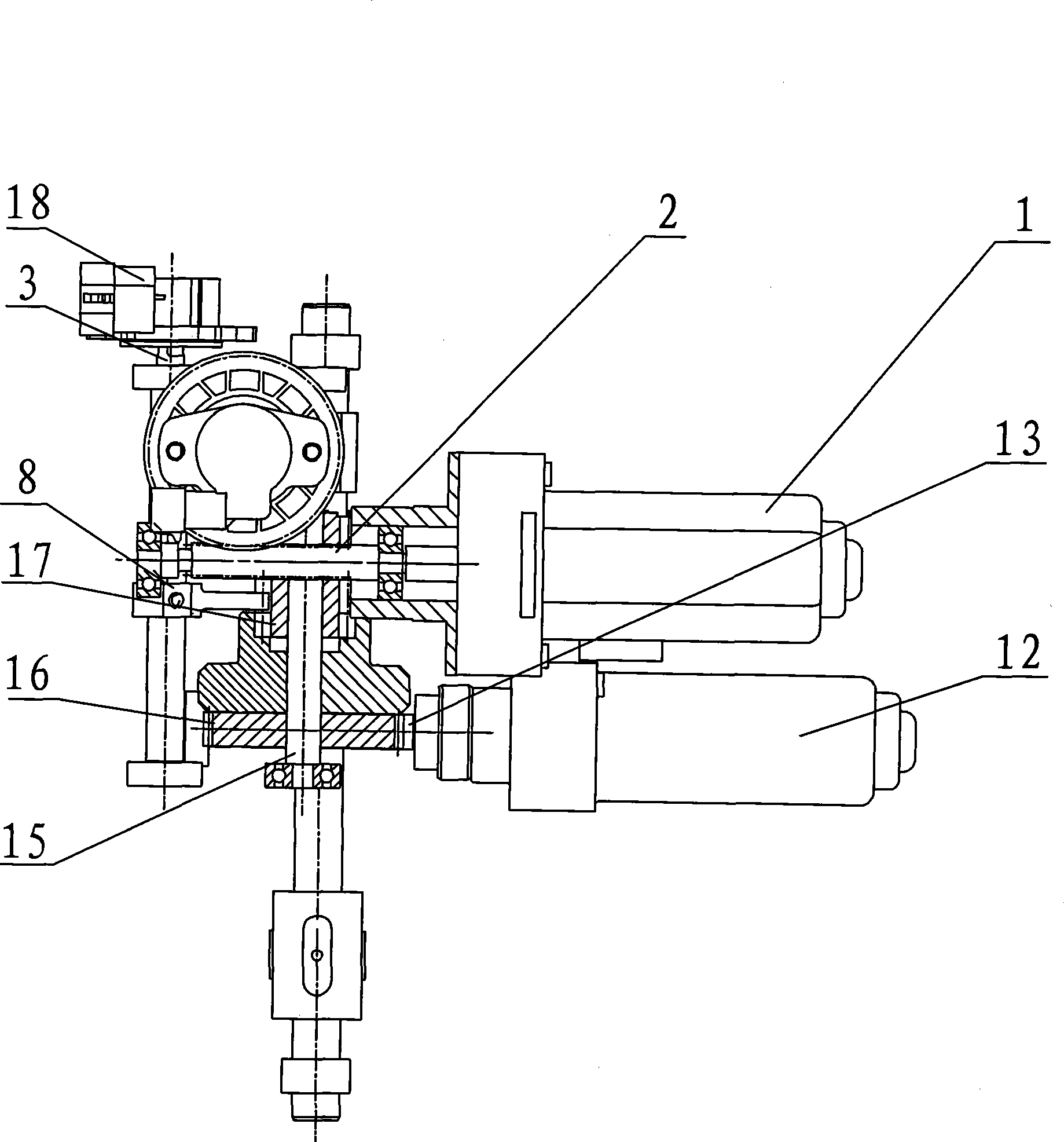 Shift-selecting and changing actuating mechanism for automatic speed transmission