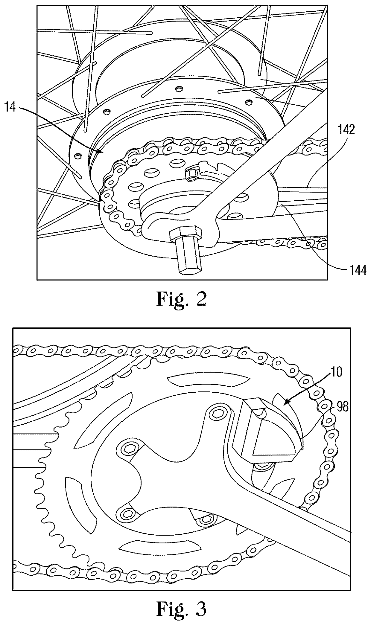 Self-shifting bicycle that shifts as a function of power output