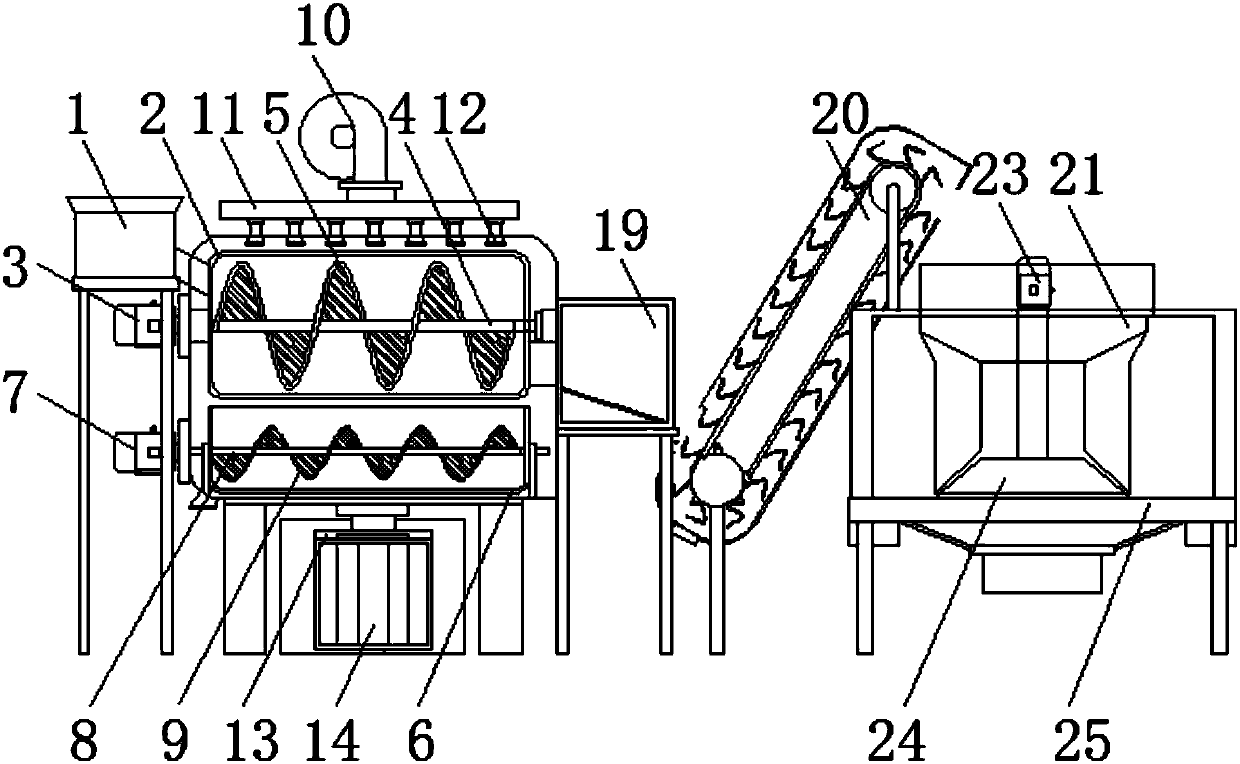 Marine product dewatering and grinding integration device with filtering function