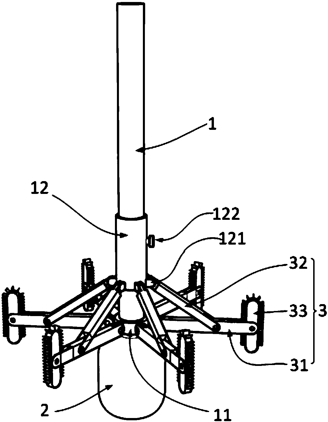 Adjustable brush for narrow-mouth cup