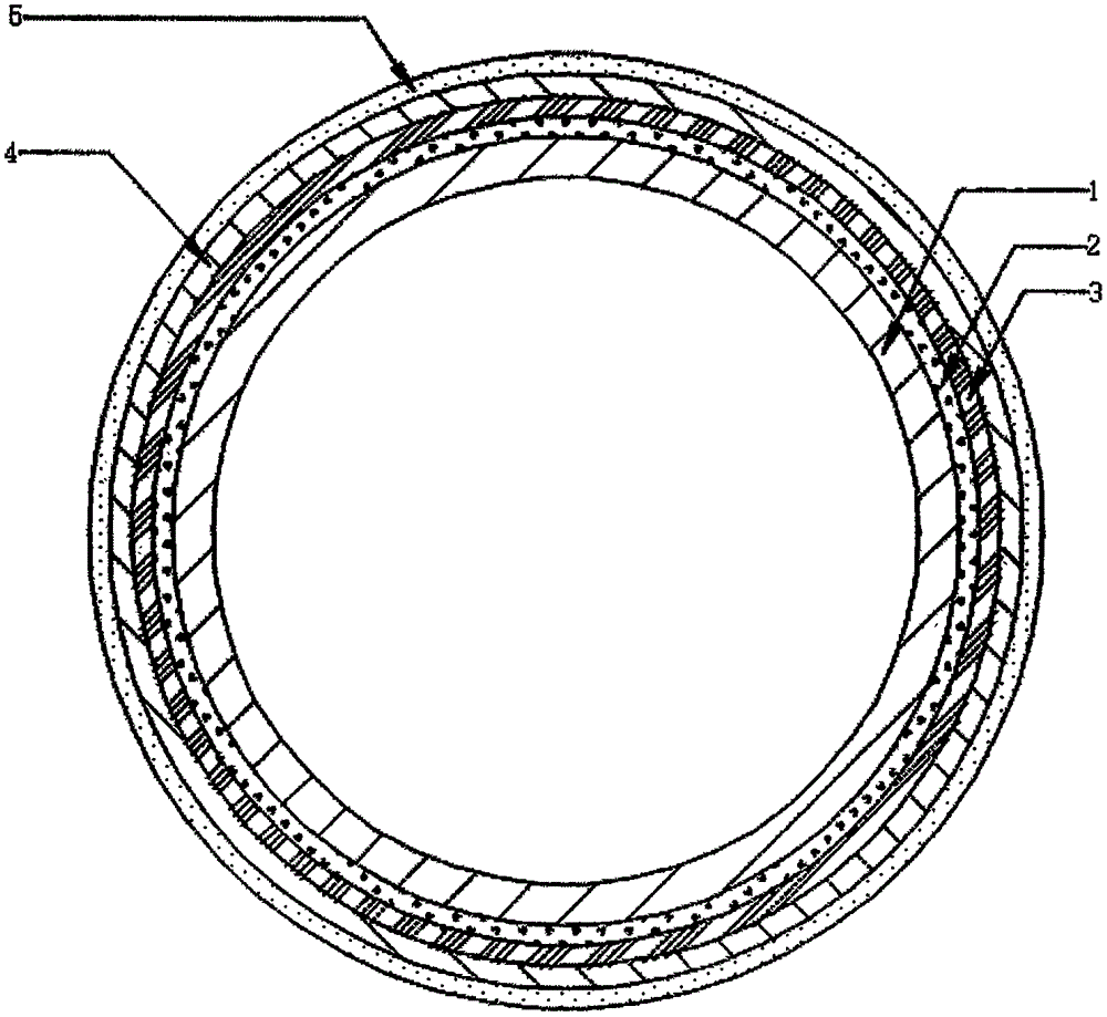 Carbon-fiber-based reinforcing ring of pipe penetrating through active fault area
