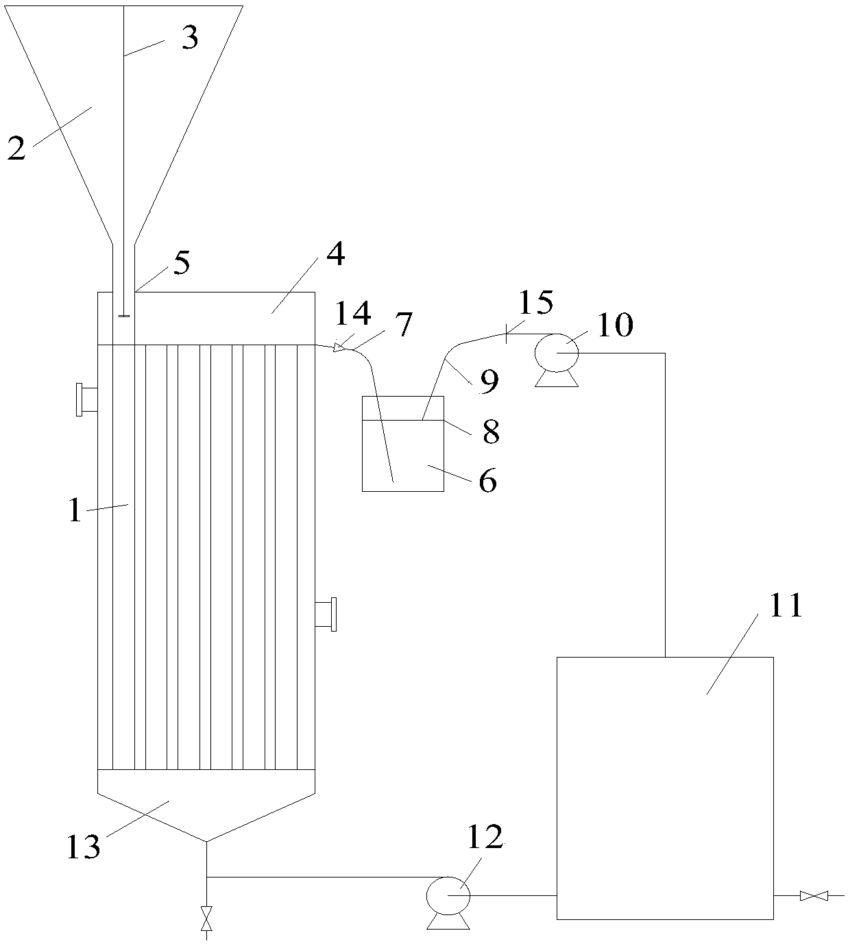 Device for measuring particle distribution in tube nest of fluidized bed heat exchanger according to suspension method